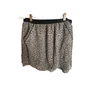 Banana Republic Women 8 Tan Black Geometric Abstract Print Mini Skirt Pockets